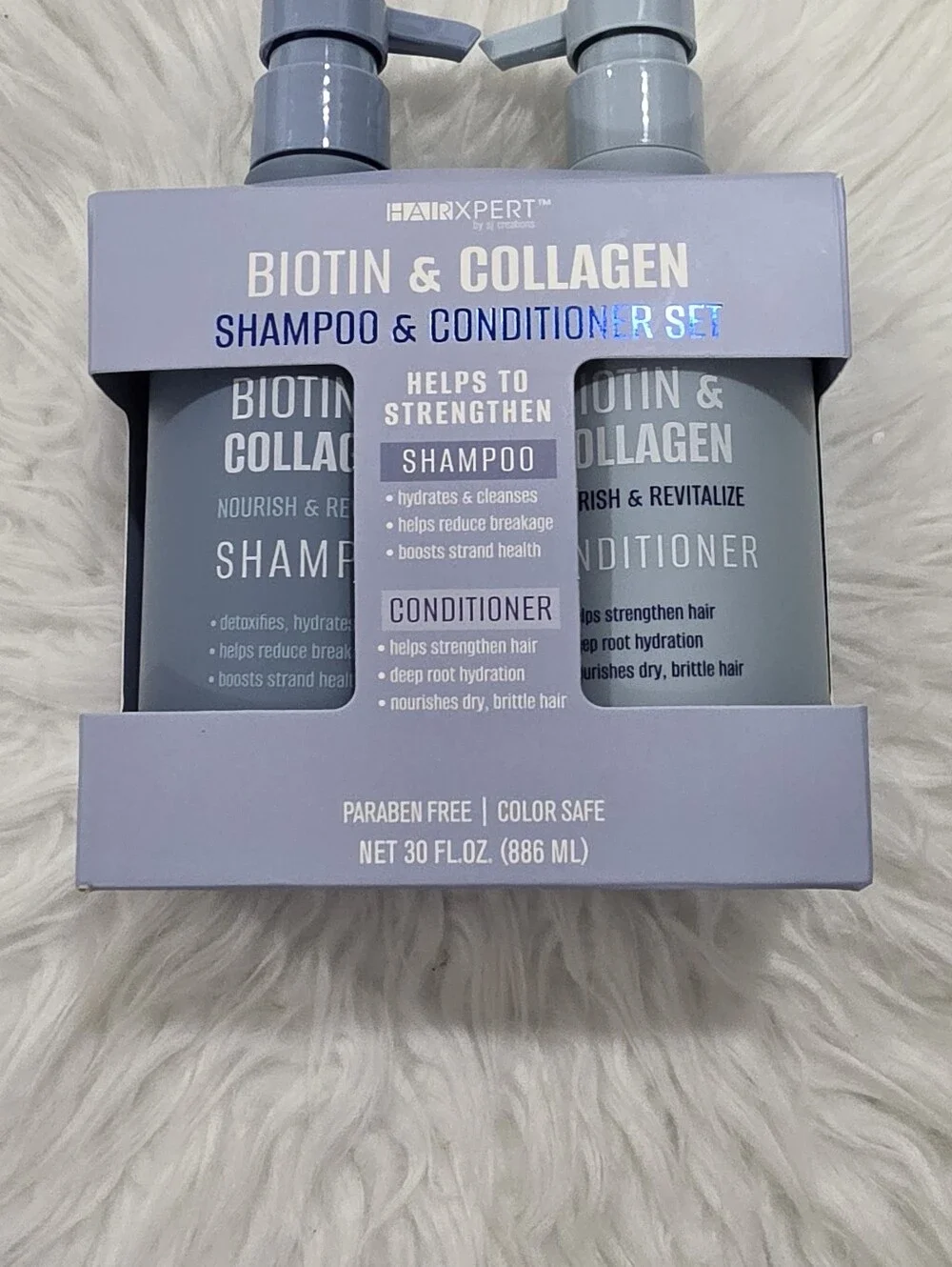 HairXpert Biotin & Collagen Shampoo & Conditioner Set - Gray